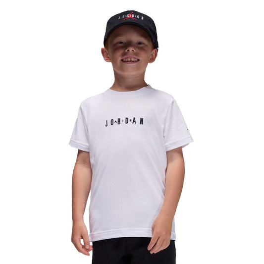 Jordan Wordmark Emb Crew Preschool White (85D634-001) Kids