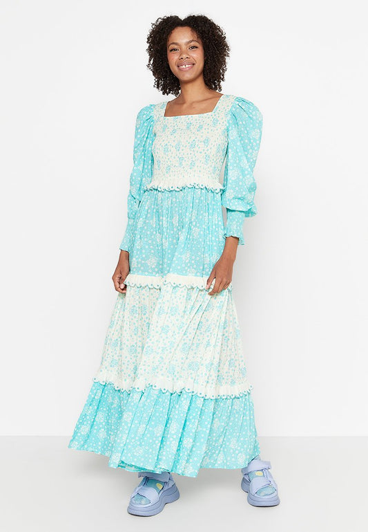 Manoush SMOCKED DRESS MARGUERITE Blue (ZZO202S23-K00) Women