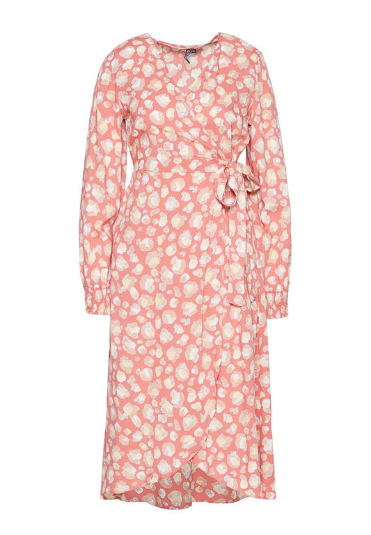 Pieces PCKIMA LS WRAP DRESS KAC Light Pink (ZZO1FCC09-J00) Women