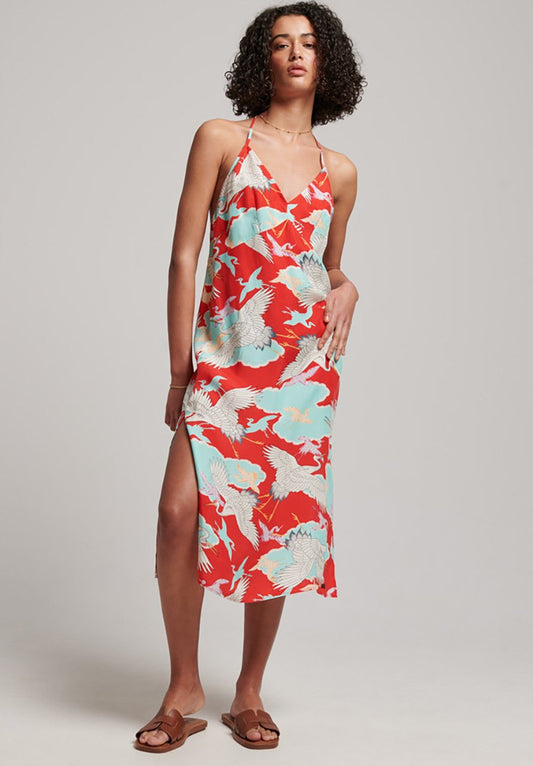 SUPERDRY Midi Halter Slip Dress Women
