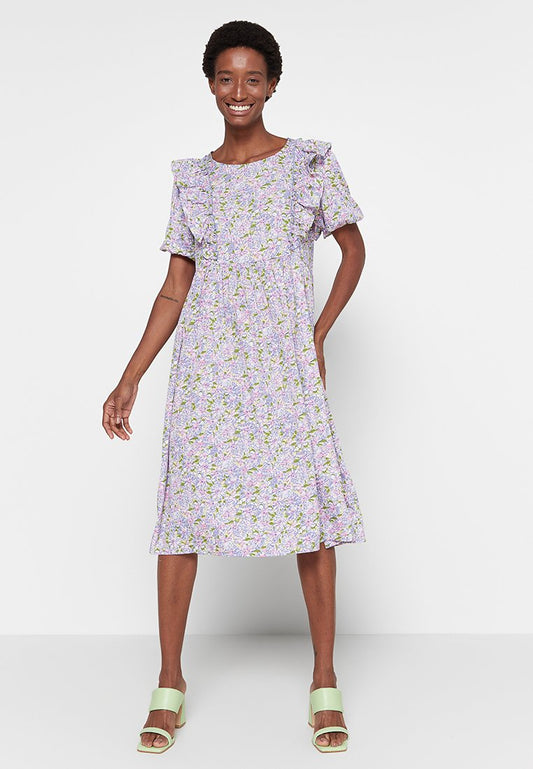 JDY EVELYN S/S FRILL MIDI DRESS WVN LO (ZZO204F07-I00) Women