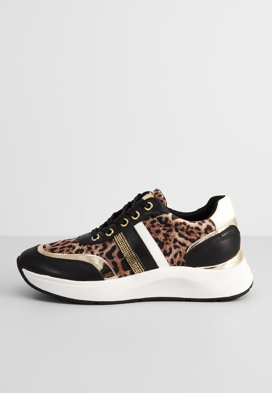 LIU JO AMIR 2 - SNEAKER BLACK/LEOPARD Black (ZZO1NED14-Q00) Women
