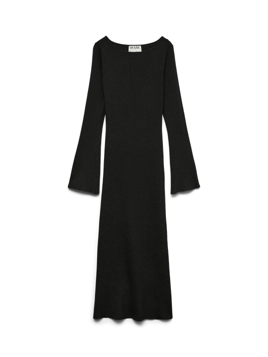 Awpenelope Long Sleeve Boatneck 7/8 Dress Black (10331394) Women