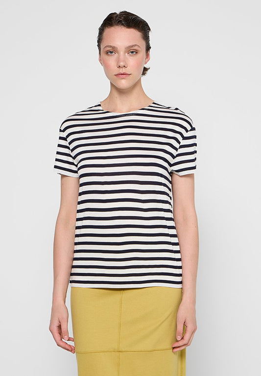 T-shirt, short sleeve, round neck, striped Women