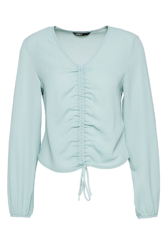 ONLY ONLVICTORIA L/S RUCHING CROPPED TOP PTM Mint (ZZO1K9Z05-K00) Women