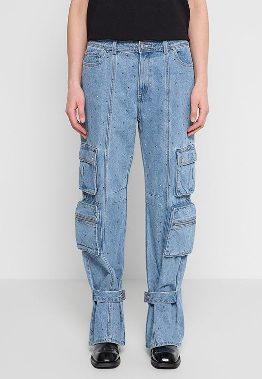 DKNY STUDS DENIM PANTS (ZZO373V26-K00) Women