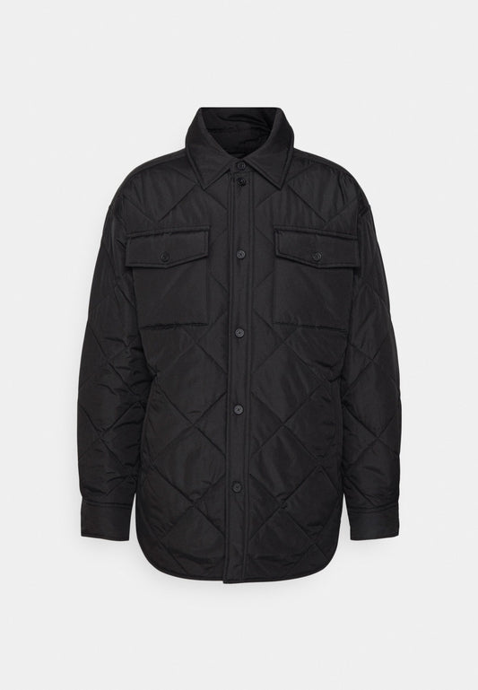 Padded solid overshirt, buttons, pockets Men