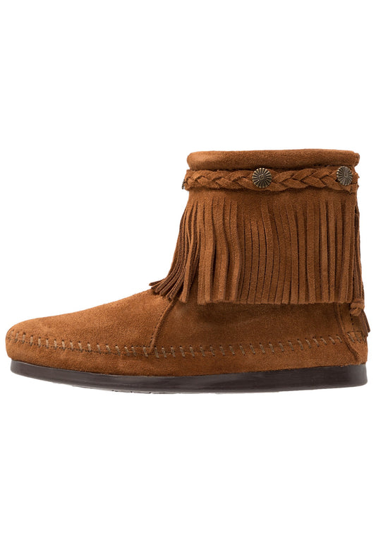 Minnetonka Hi Top Back Zip Boot Dark Brown (MI111N00Q-O11) Women