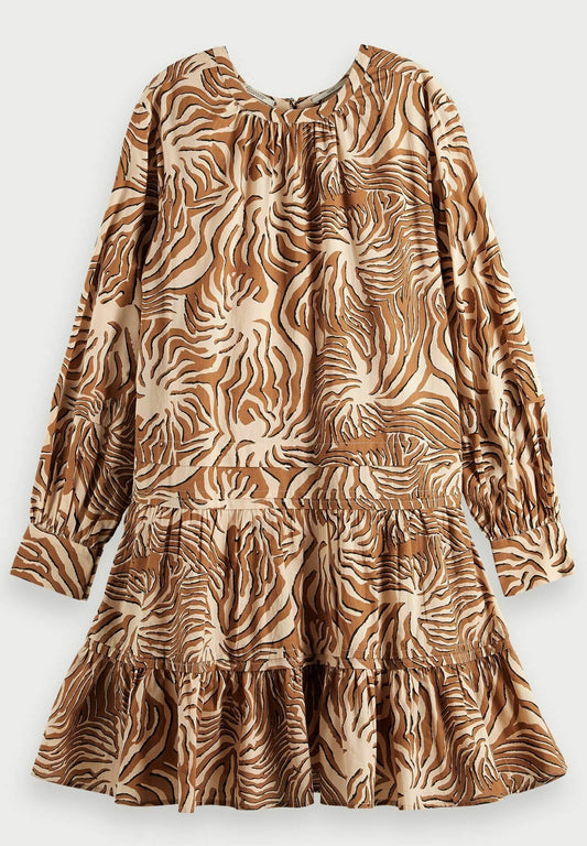 Scotch & Soda Lightweight organic cotton tiered dress Brown (SC321C06Y-O11) Women