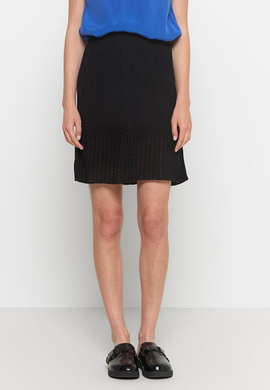 Solid Mini Skirt, Structure Pattern Women