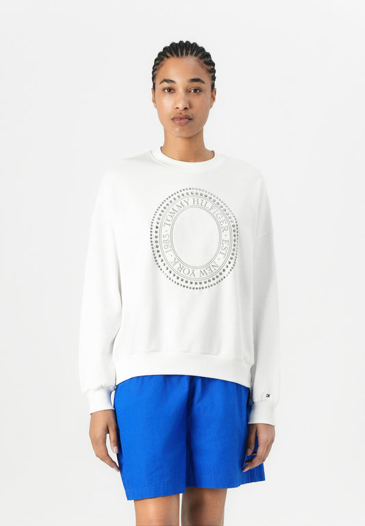 Tommy Hilfiger RLX BLING C NK SWEAT, YCF White (ZZO2F9V56-A00) Women