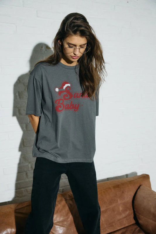 Karla Xmas Short Sleeve T-Shirt Charcoal Gray (27035401) Women