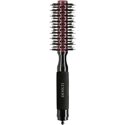 Lussoni Round Wood Styling Hair Brush for Styling Short Hair and Ponytail Made