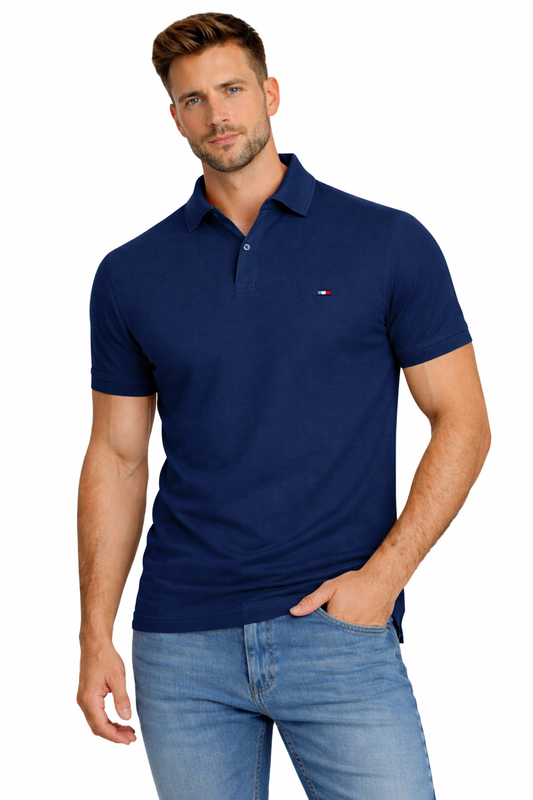 COLOR HAKAN T-shirt Men's POLO CIEMNONIEBIESKI (9217) Men