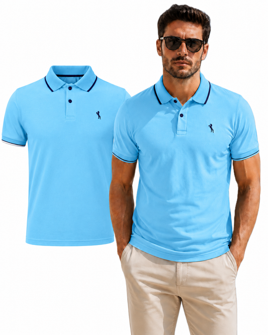 LION T-SHIRT POLO BLUE (10419) Men