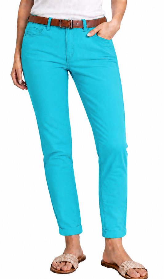 M.SARA TROUSERS JEANS BOYFRIEND PUSH-UP HIGH WAIST + BELT (10399) Women