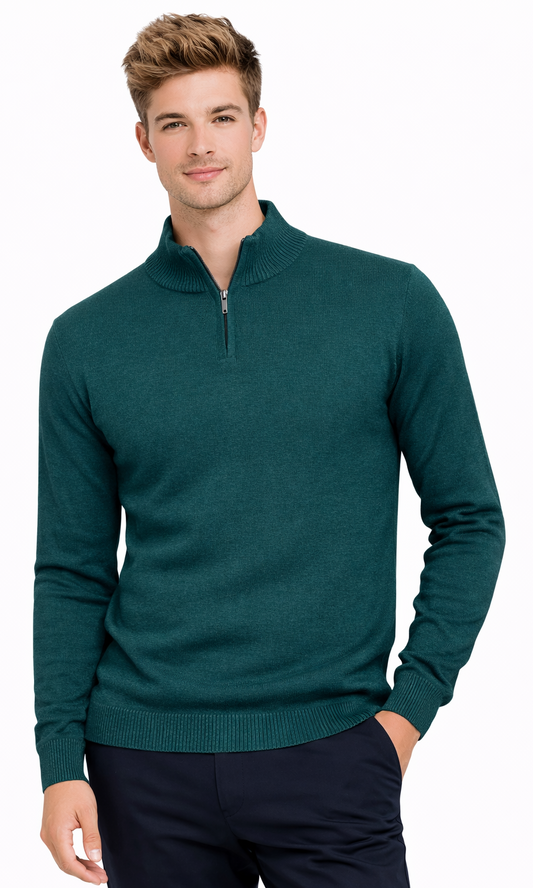 MUST Parkour Sweater Men's Z Mock Neck Green (8367) Men