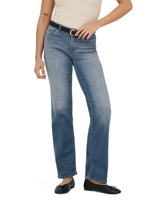 ONLY Women's Trousers JEANSY RURKI HIGH WAIST ONLBLUSH MID STRAIGHT DNM NOOS SPECIAL BLUE GREY DENIM (9879) Women