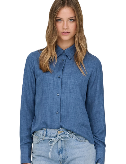 ONLY Shirt ONLBETTY MELLI LS SHIRT WVN 15369949 MEDIUM BLUE DEN/MELANGE (9386) Women
