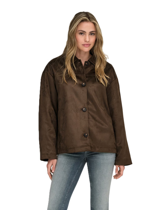 ONLY Jacket ZAMSZOWA ONLCAROLINA LIFE FAUXSUEDE JACKET CC OTW CHOCOLATE MARTINI (9886) Women
