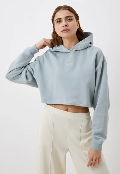 Reebok Sweatshirt Women's CROPPED Z Hooded YOGA HOODIE COVERUP (7468) Women