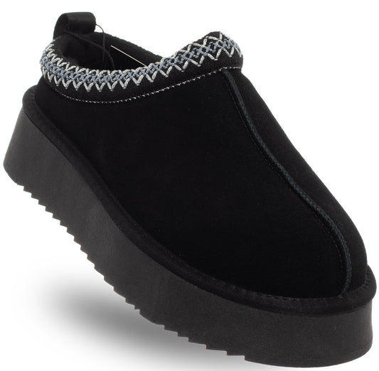 SOLO SOPRANI COUTURE Shoes SSW421P22/53 SABOT FUR HUGH PLATFORM BLACK (8009) Women