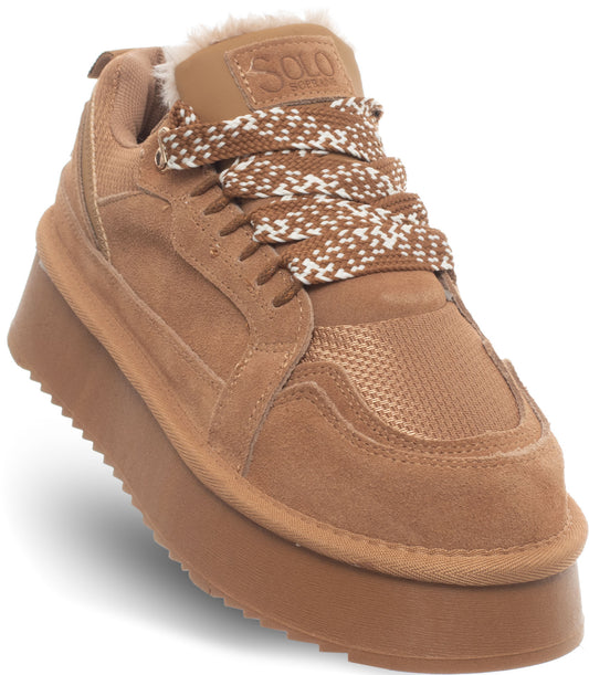 SOLO SOPRANI COUTURE Shoes Women's LOW LACEUP CAMEL (8202) Women