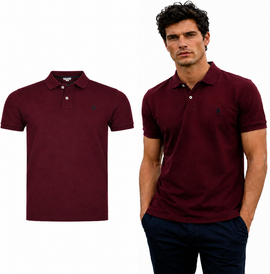 U.S. Polo Assn. T-SHIRT POLO BURGUNDY (6556) Men
