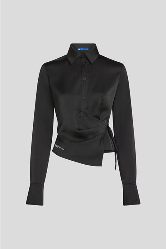 Karl Lagerfeld Jeans Klj Relaxed Satin Blouse Black (B1W11038999) Women