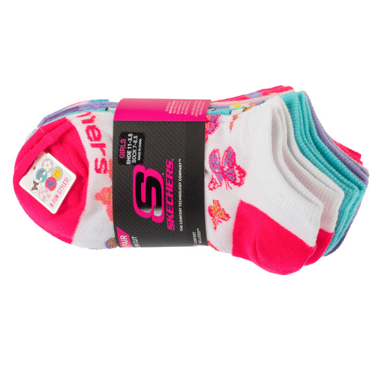 Skechers 6pk Girls Butterfly Socks S601234-MULT Kids