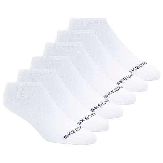 Skechers 6pk Womens Cotton Nshw Socks S116979-WHT Unisex