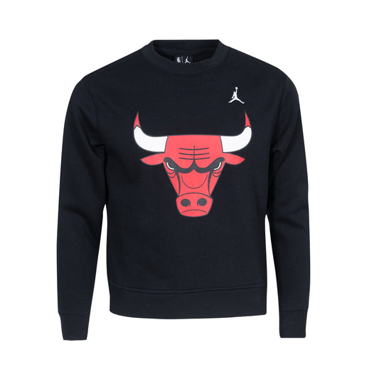 Jordan Sweatshirt Chicago Bulls Jumpman Crew Courtside Statement Black (JR-EY2B7NBG3-BUL) Kids