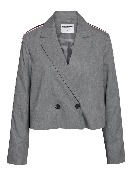 Anna Cropped Long Sleeve Blazer Fwd Medium Grey Melange (27036340) Women