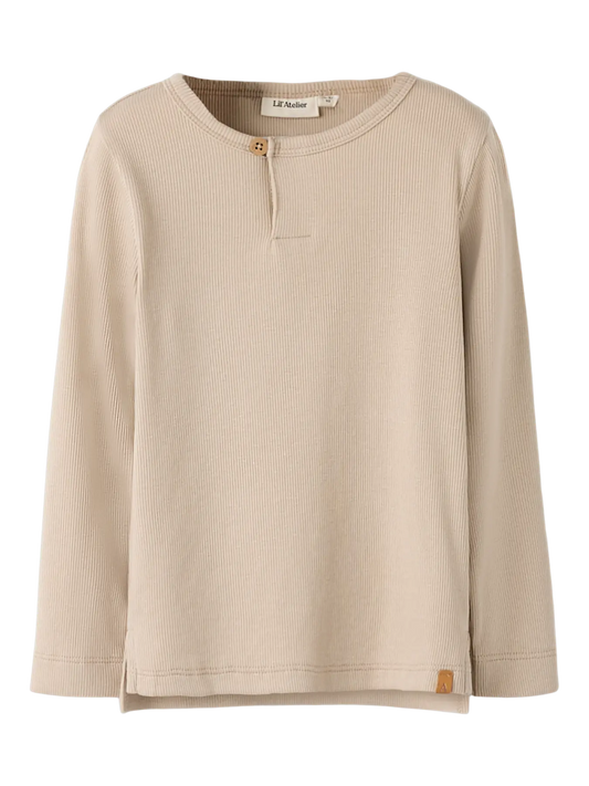 Mlago Long Sleeve Slim Top Lil Oxford Tan (13258750) Kids